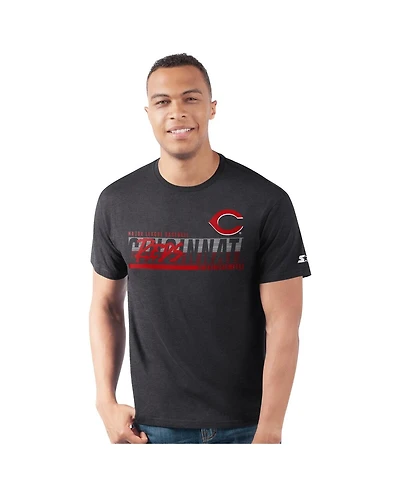 Starter Men's Heather Black Cincinnati Reds Prime Time Team T-Shirt