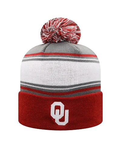 Top of the World Men's Crimson Oklahoma Sooners Ambient Cuffed with Pom Knit Hat