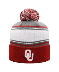 Top of the World Men's Crimson Oklahoma Sooners Ambient Cuffed with Pom Knit Hat