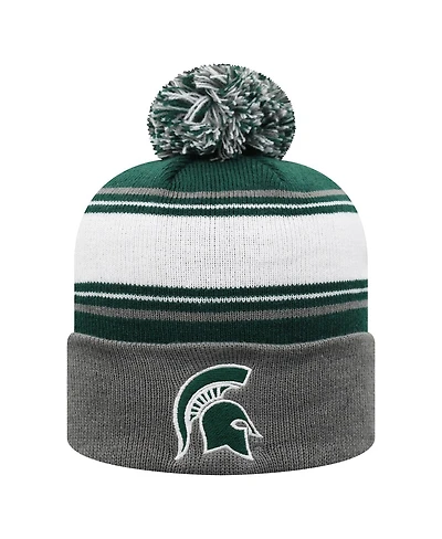 Top of the World Men's Green Michigan State Spartans Ambient Cuffed with Pom Knit Hat