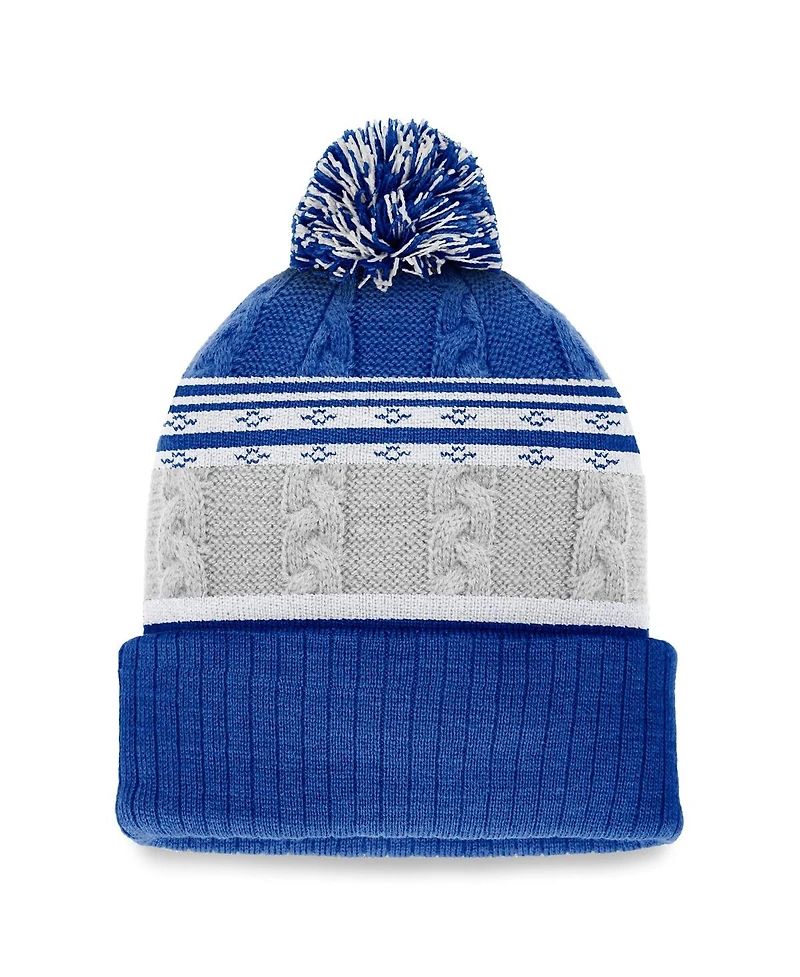 Top of the World Men's Royal Kentucky Wildcats Altitude Three-Tone Cuffed with Pom Knit Hat