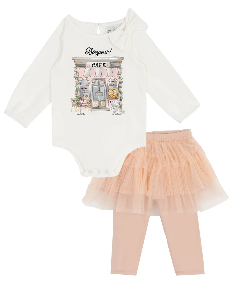 Rare Editions Baby Girls 2-Piece Bodysuit Tutu and Leggings Set