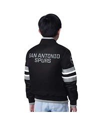 Starter Big Boys and Girls Black San Antonio Spurs Scout Varsity Full-Snap Jacket