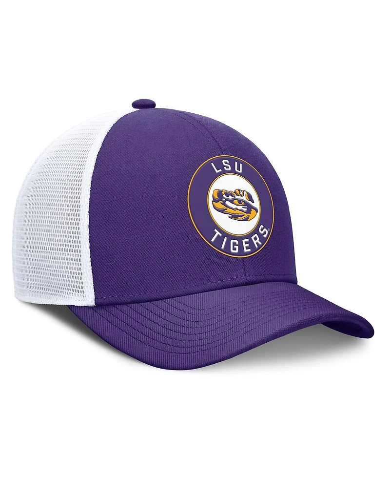 Nike Men's Purple/White Lsu Tigers Rise Primetime Performance Trucker Adjustable Hat