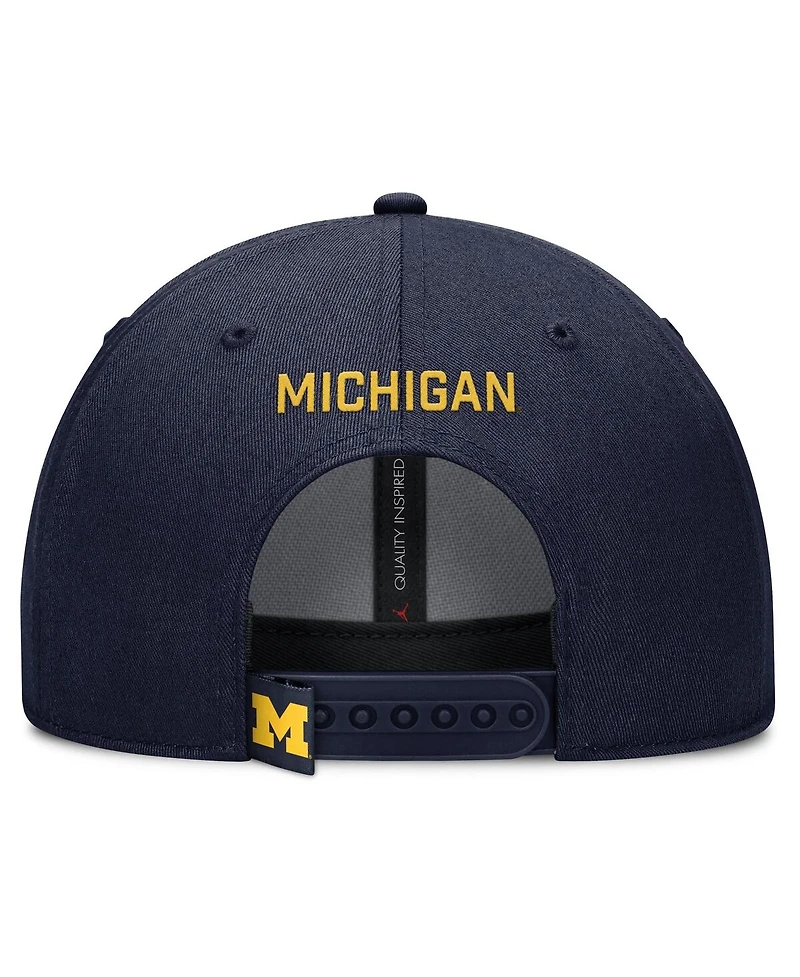 Jordan Men's Navy Michigan Wolverines 2025 On-Field Rise Performance Adjustable Hat