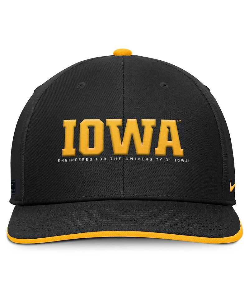 Nike Men's Black Iowa Hawkeyes 2025 On-Field Pro Performance Adjustable Hat