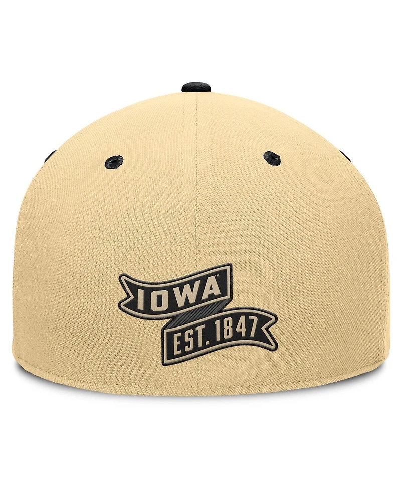 Fanatics Men's Khaki/Black Iowa Hawkeyes Balance Fitted Hat