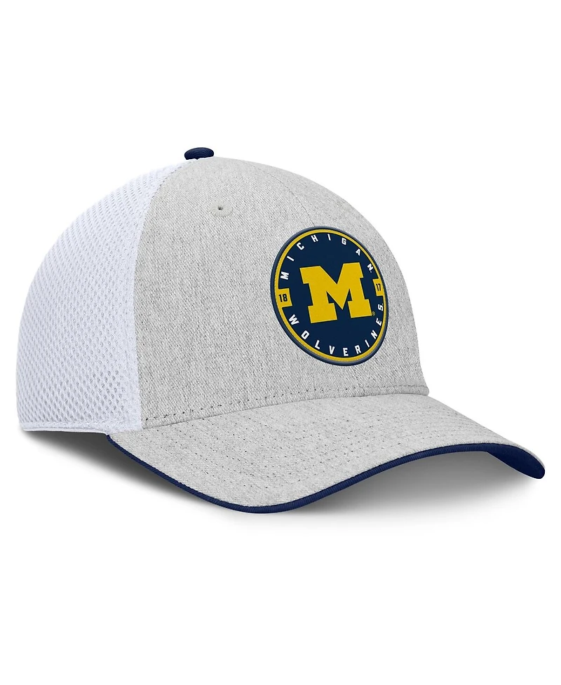 Fanatics Men's Heather Gray/White Michigan Wolverines Trigger Flex Hat