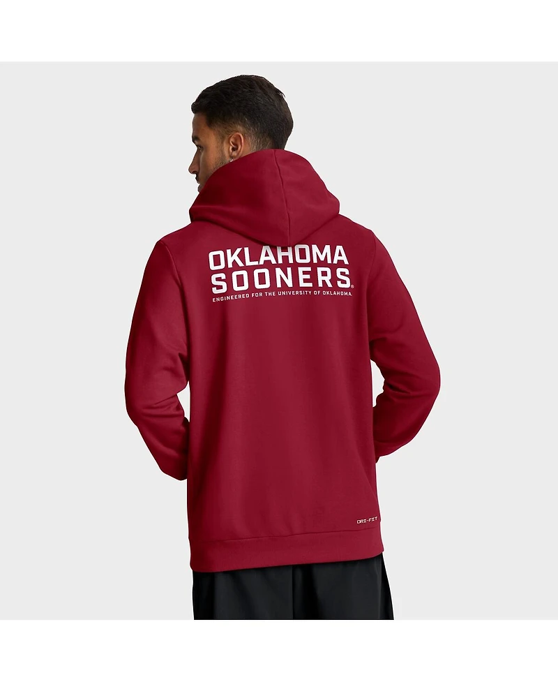 Jordan Men's Crimson Oklahoma Sooners 2025 Sideline Performance Full-Zip Hoodie