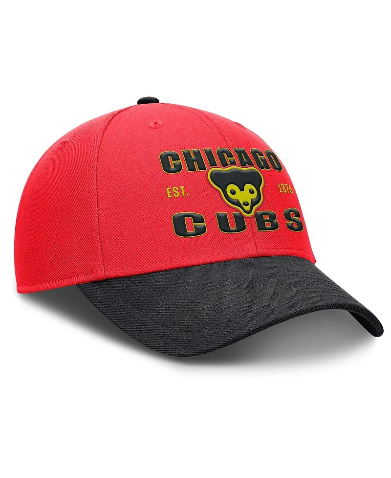 Nike Men's Crimson/Black Chicago Cubs Neon 90s Rise Adjustable Hat