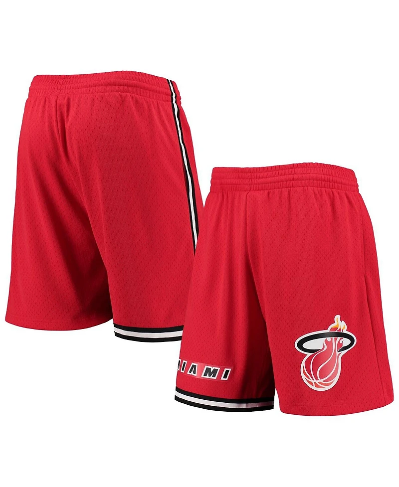 Mitchell & Ness Men's Red Miami Heat 1996-97 Hardwood Classics Swingman Shorts