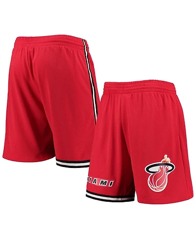 Mitchell & Ness Men's Red Miami Heat 1996-97 Hardwood Classics Swingman Shorts