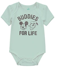 Disney Baby Boys 3-Pack Mickey Mouse Short Sleeve Bodysuit