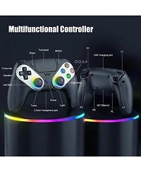 Nbcp Led Wireless Controller for PS5, Compatible with PS5 Pro/Slim/Pc, Dual Vibration, Turbo, 6-Axis Motion, 3.5mm Audio Jack, Speaker & Customizable