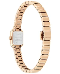 Ferragamo Women's Swiss Crystal Petite Rose Gold Ion Plated Bracelet Watch 15x20mm