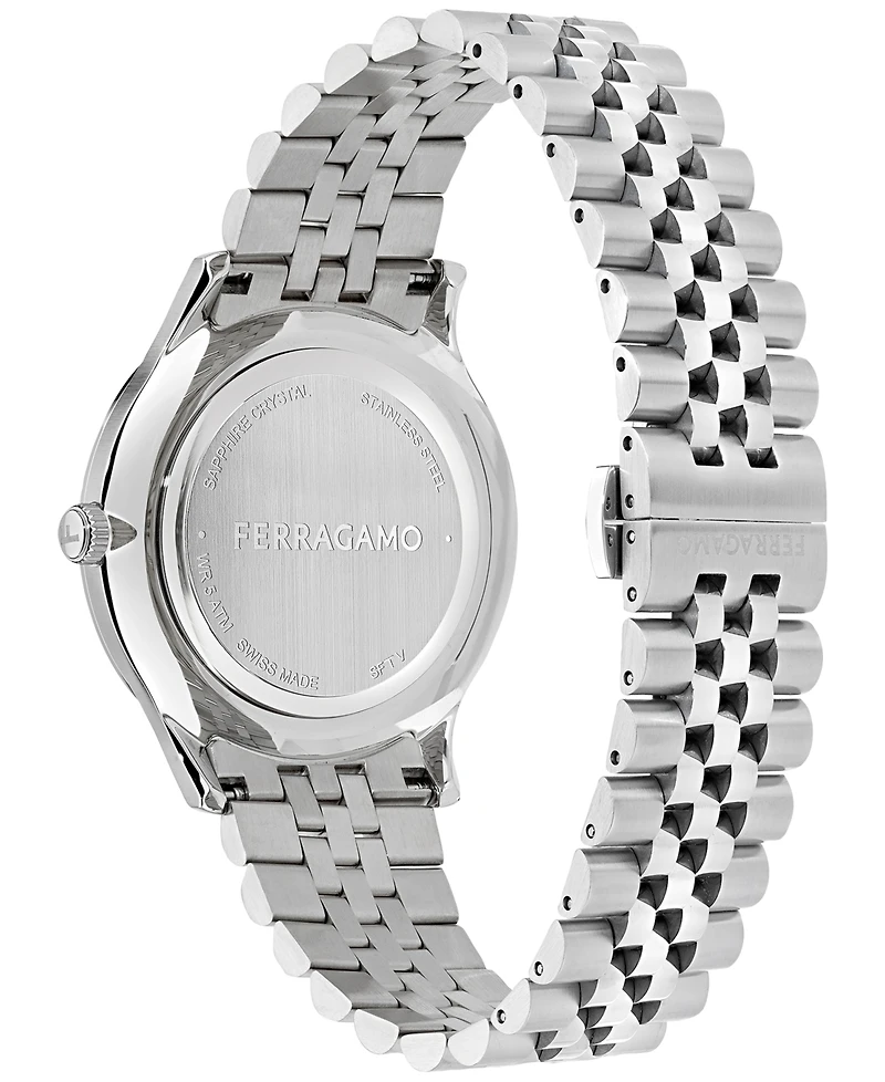 Ferragamo Men's Swiss Duo Stainless Steel Bracelet Watch 40mm