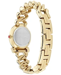 Ferragamo Women's Swiss Gancini Twisted Chain Gold Ion Plated Bracelet Watch 28mm