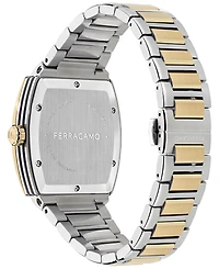 Ferragamo Men's Swiss F-80 Tonneau Two-Tone Stainless Steel Bracelet Watch 42mm