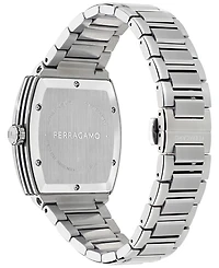 Ferragamo Men's Swiss F-80 Tonneau Stainless Steel Bracelet Watch 42mm