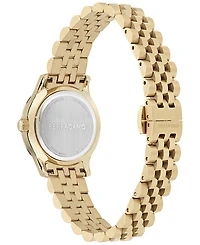 Ferragamo Women's Swiss Duo Diamond (1/20 ct. t.w.) Gold Ion Plated Bracelet Watch 28mm