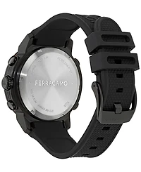 Ferragamo Men's Swiss Analog-Digital Sport Anadigit Black Silicone Strap Watch 43mm