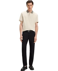 Boss by Hugo Men's Patterned Collar Pima-Cotton Polo Shirt