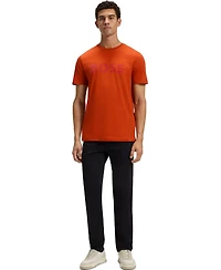 Boss by Hugo Men's Cotton-Jersey Rubber-Print Logo T-Shirt