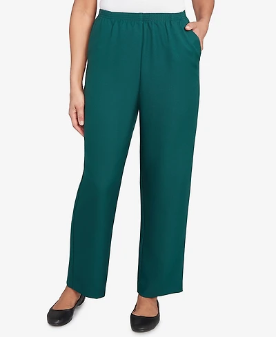 Alfred Dunner Petite Classic Poly Accord Short Length Pants