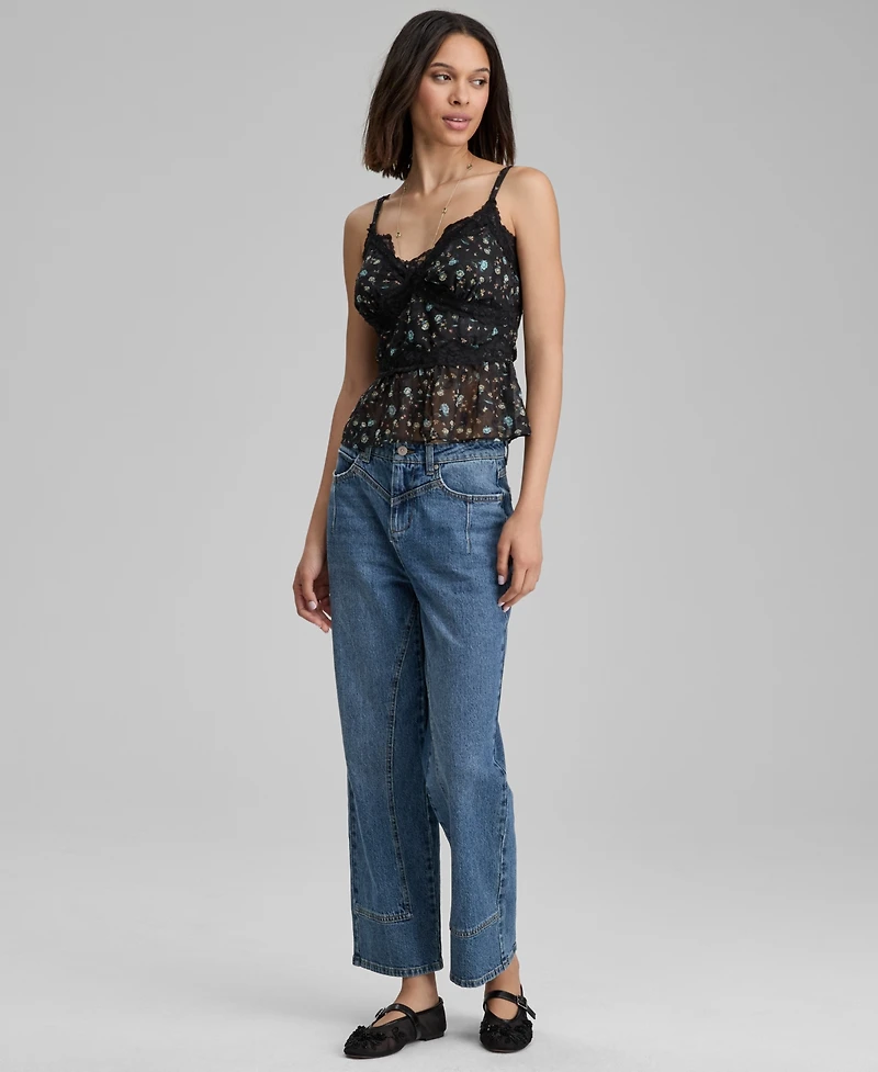 And Now This Women's Lace-Trim Tie-Back Tank, Macy's Exclusive