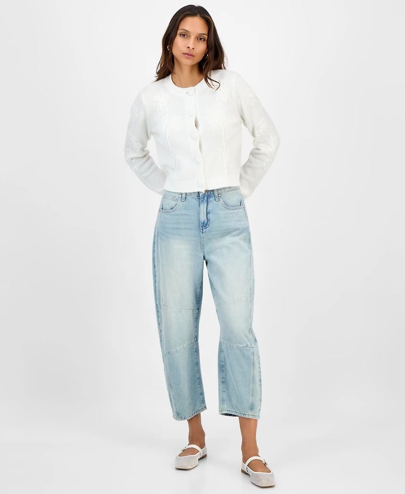 And Now This Women's Soutache-Trim Cropped Cardigan, Macy's Exclusive