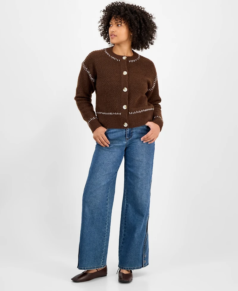 And Now This Women's Whip Stitch Button-Front Cardigan, Macy's Exclusive