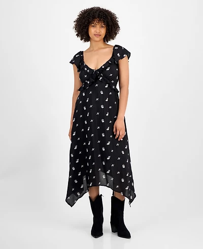 And Now This Women's Embroidered Handkerchief-Hem Midi Dress, Macy's Exclusive