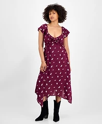And Now This Women's Embroidered Handkerchief-Hem Midi Dress, Macy's Exclusive