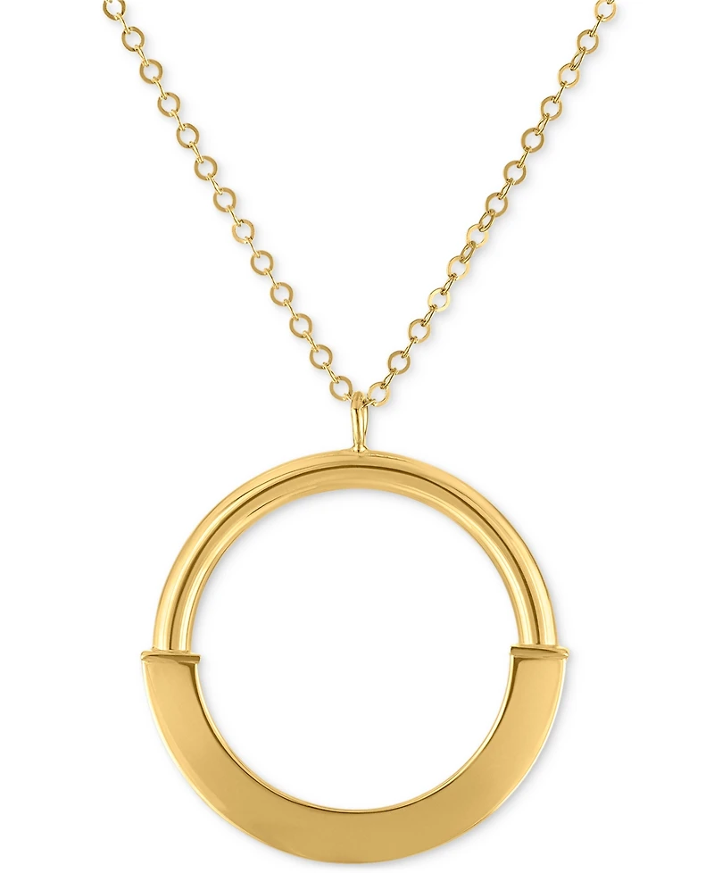 Circle 18" Pendant Necklace in 10k Yellow Gold