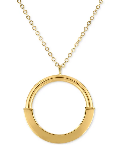 Circle 18" Pendant Necklace in 10k Yellow Gold