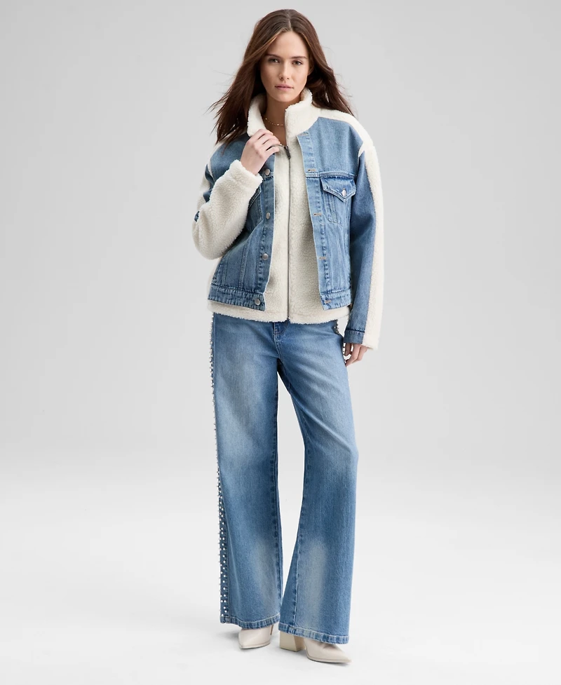 And Now This Women's Fleece Denim Jacket, Macy's Exclusive