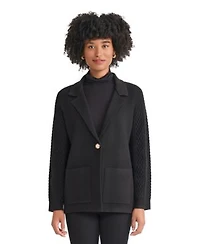 Jones New York Womens Knit Long Sleeve One Button Blazer Pxs Xl
