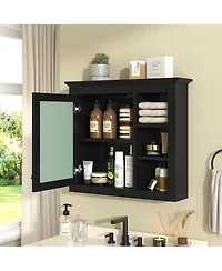 Casainc 30" x 28" Wall Mounted Medicine Cabinet with Mirror and 3 Open Shelves, Bathroom Storage (No Vanity)