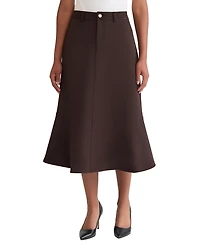 Jones New York Women's Fly Front Flared Midi Skirt