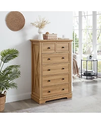 Casainc Tall Bathroom Cabinet Closet Organizers Storage Clothes with 6 Drawers