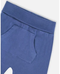 Deux par Baby Boys Cotton Jersey Two-Piece Top and Pant Set Blue
