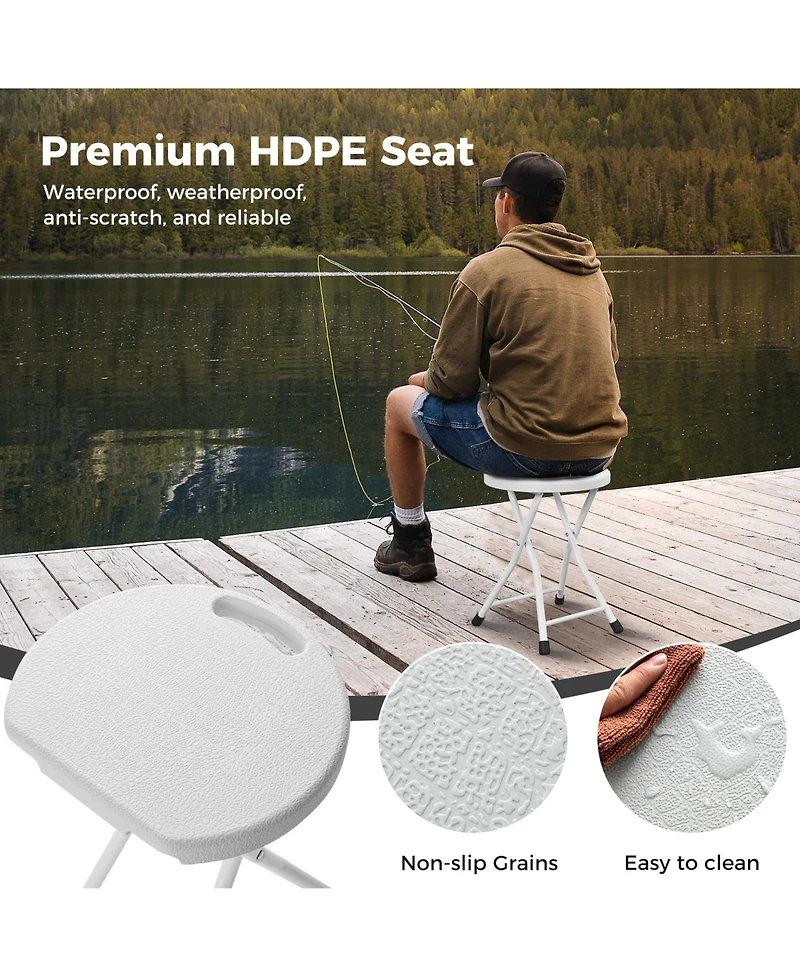 Akiudex folding stool with built-in handle for adults
