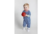 Florence Eiseman Stripe Knit Longall With Emb Sport Balls