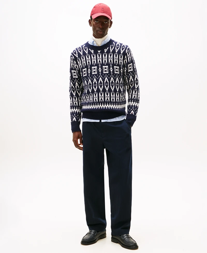 Tommy Hilfiger Men's Fair Isle Crewneck Long Sleeve Sweater