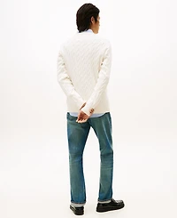 Tommy Hilfiger Men's Classic Cable Crest Crewneck Sweater