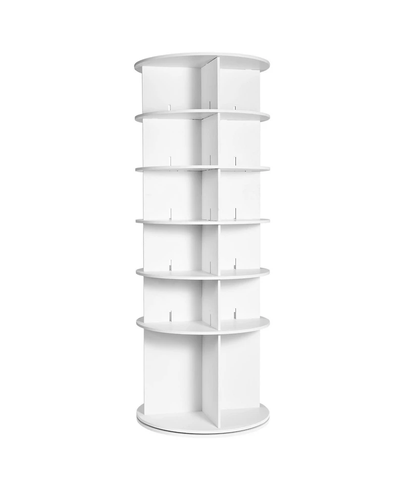 Slickblue 6-Tier Rotating Shoe Rack Tower, 360° Spinning Round Organizer for Entryway Storage