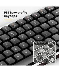 Lofree Flow Low-Profile Mechanical Keyboard, 100 Keys Rechargeable Wireless, Bluetooth & Wired, White Ghost Linear Switches for Windows, Mac