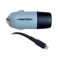 Ventev 20W Ultrafast Usb C Universal Car Charger and Usb C to Apple Lightning Cable-Gray