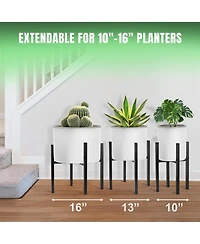 Sorbus Adjustable Metal Plant Stand – Mid Century Style Flower Pot Holder, 10 to 16 Inches Planter Stand for Modern Home Decor