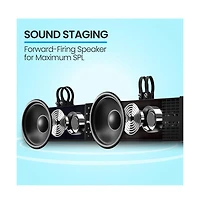 Pyle 32” Powered Atv/Utv Soundbar System - Built-in Stereo Amplifier w/ Wireless Bt Streaming and Led Lights